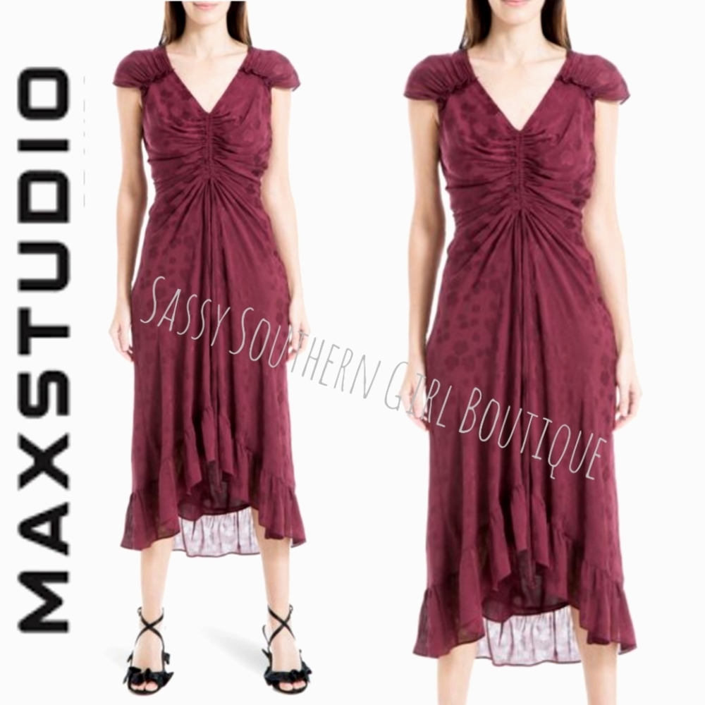 🆕⭐ Max Studio Raspberry Midi Dress